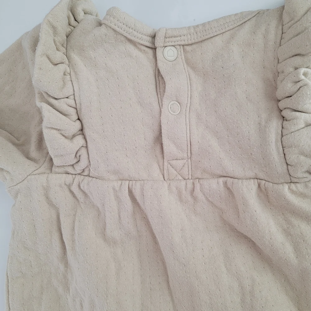 Petite Maison Organic Cotton Ruffle Tunic dress & Leggings Set- Neutral Beige